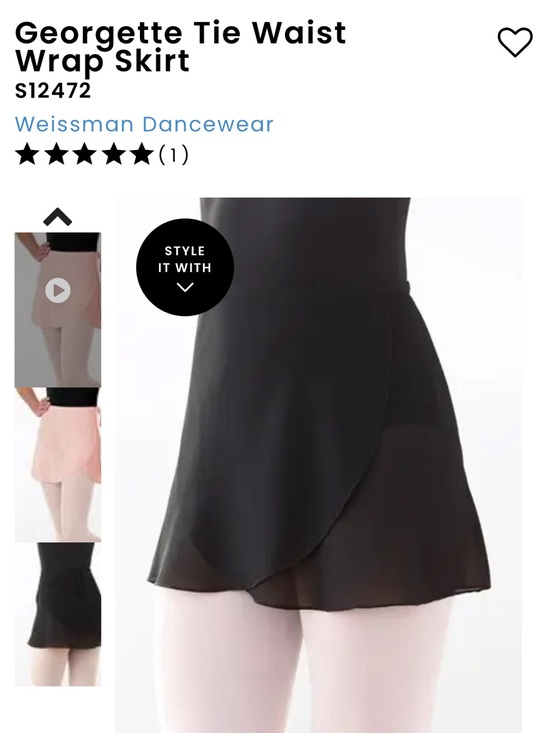 Weissman Dresses & Skirts - Weissman Dancewear Georgette Tie Waist Wrap Skirt Black large 12/14 Ballet Dance